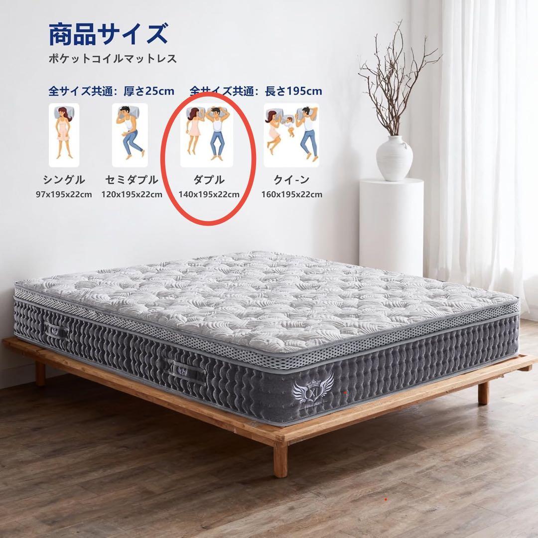 ANGEL QUEENマットレス ダブル 高反発フォーム 独立ポケットスプリング