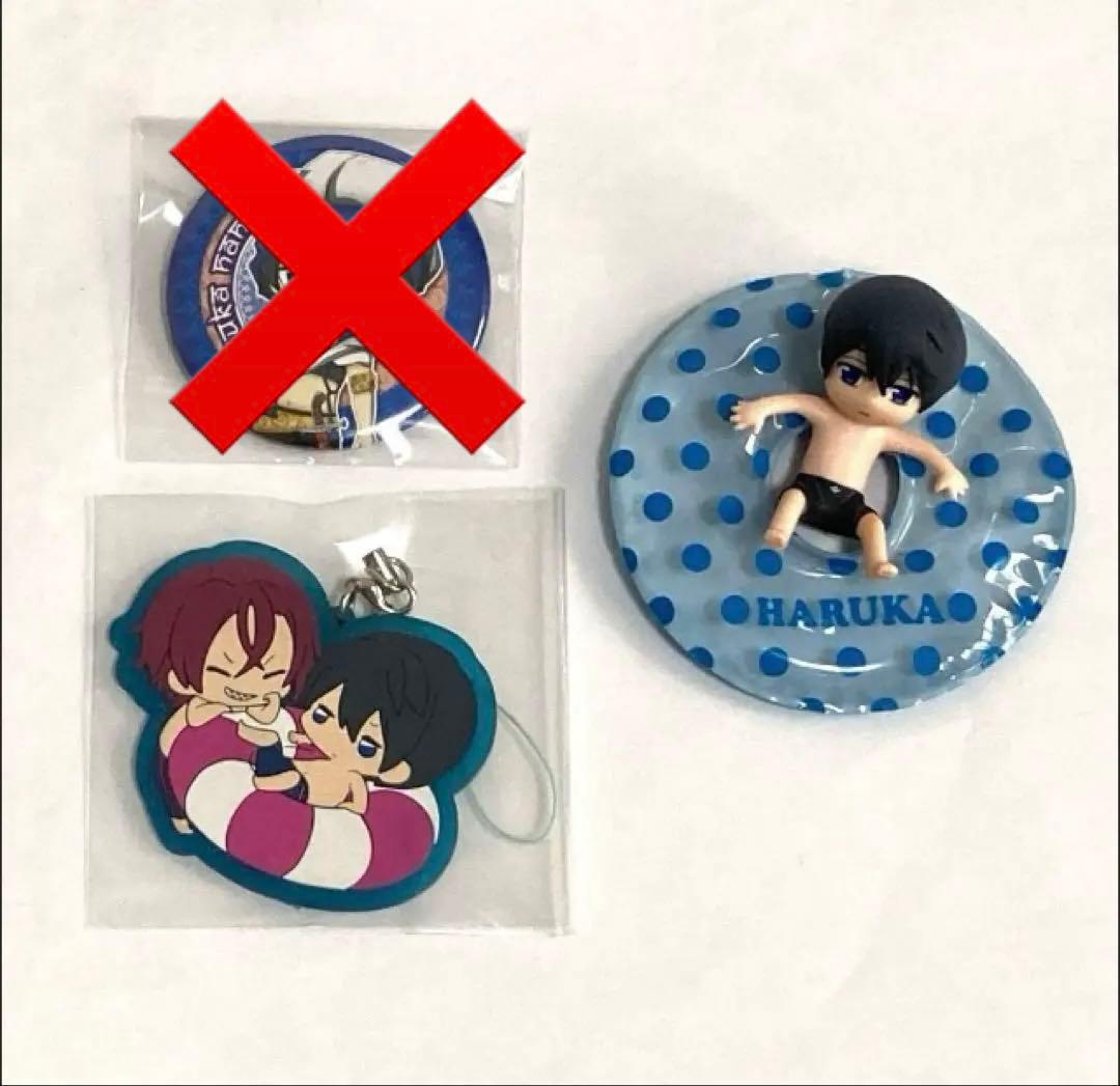 Free! 七瀬遙 ラバーストラップ キャラプカ フィギュア 缶バッジ