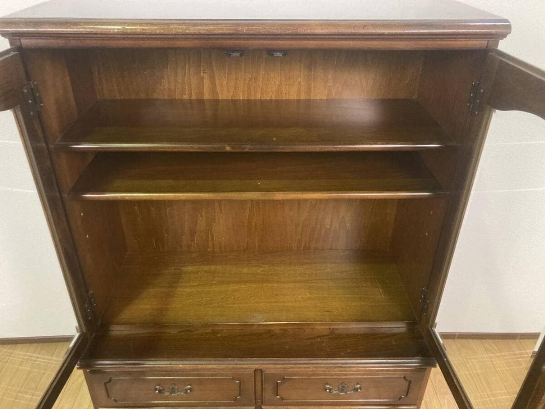 karimoku コロニアル ガラス扉 本棚 書棚 飾り棚 コレクションケース