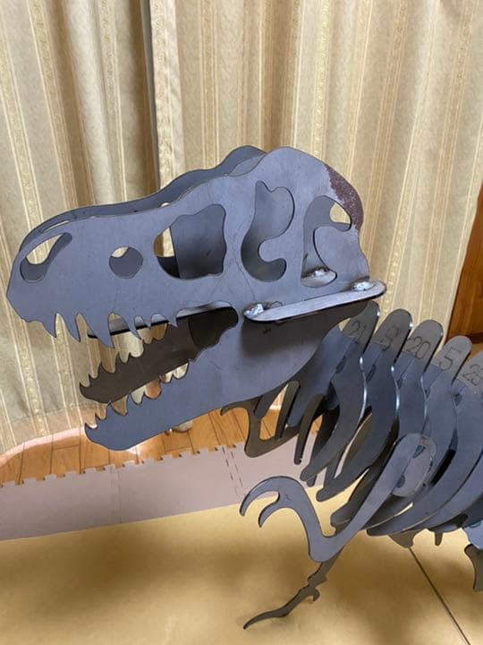 恐竜　鉄製アート　大きい　オブジェ　ティラノサウルス　レトロ