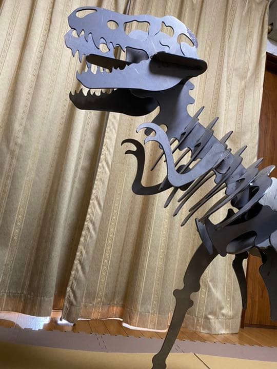 恐竜　鉄製アート　大きい　オブジェ　ティラノサウルス　レトロ