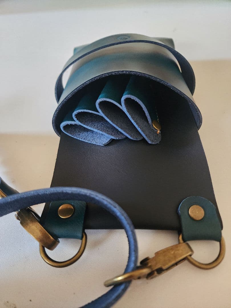 シザーケース 本革 4丁 グリーン