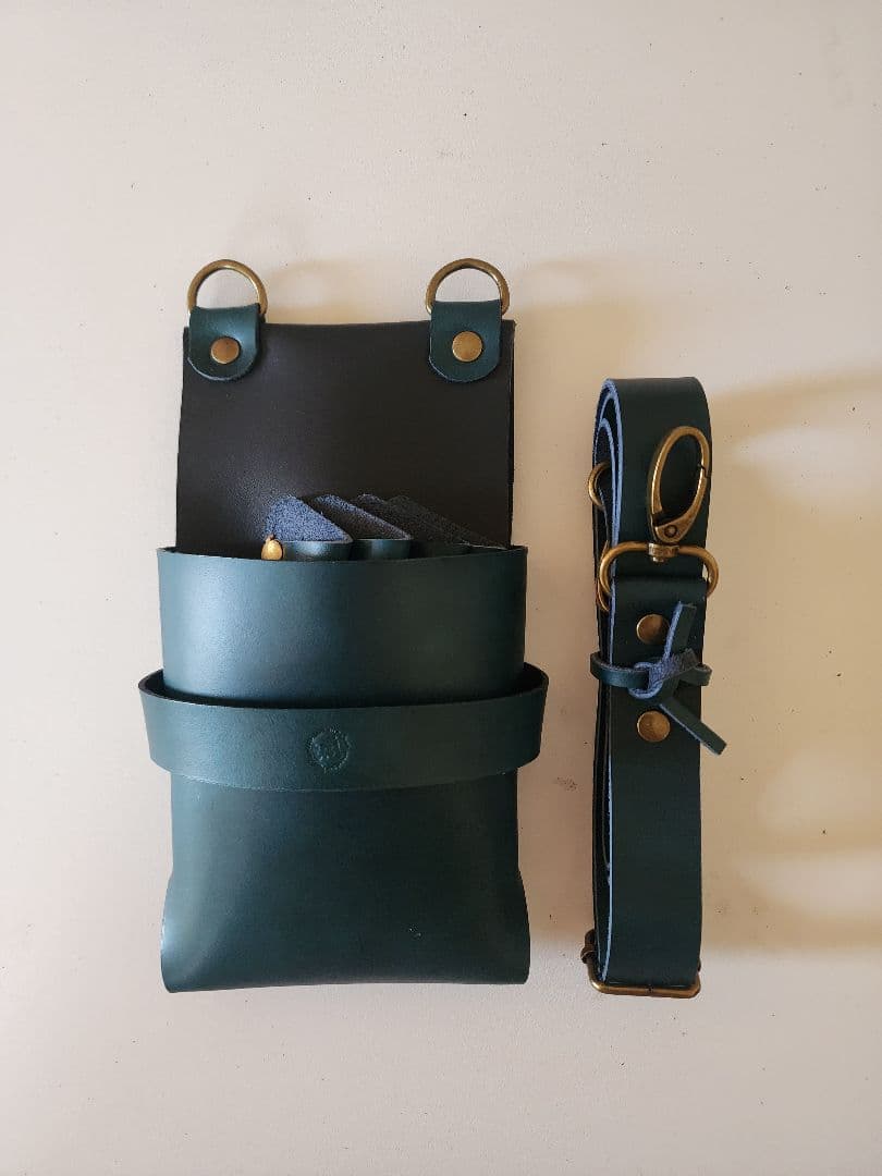 シザーケース 本革 4丁 グリーン