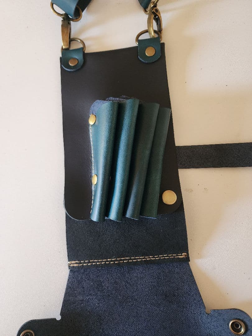 シザーケース 本革 4丁 グリーン