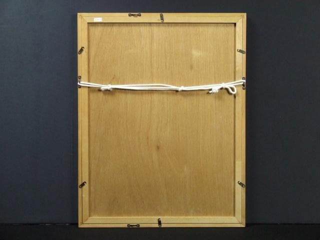 現代美術 山中現 直筆サイン『黒のかたち』ペーパーに水彩＆コラージュ