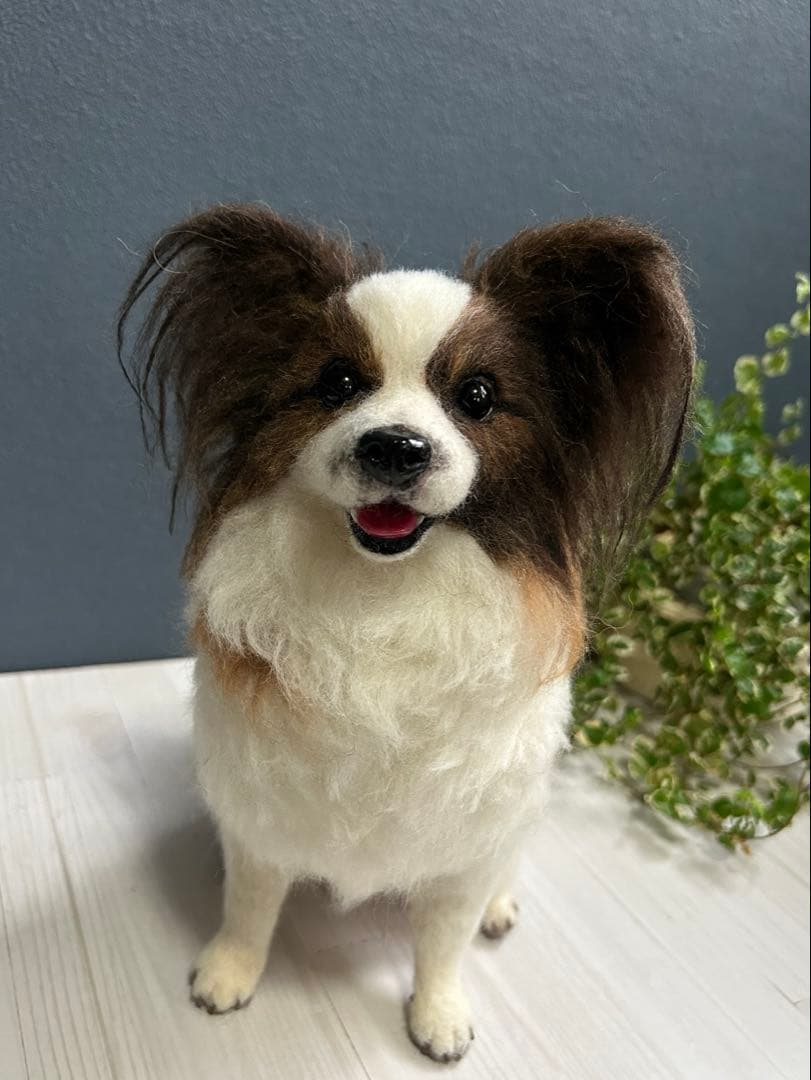羊毛フェルト　オーダー　パピヨン
