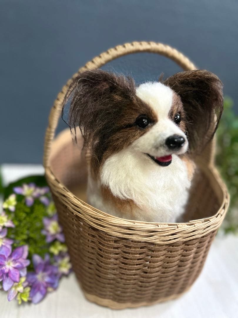 羊毛フェルト　オーダー　パピヨン