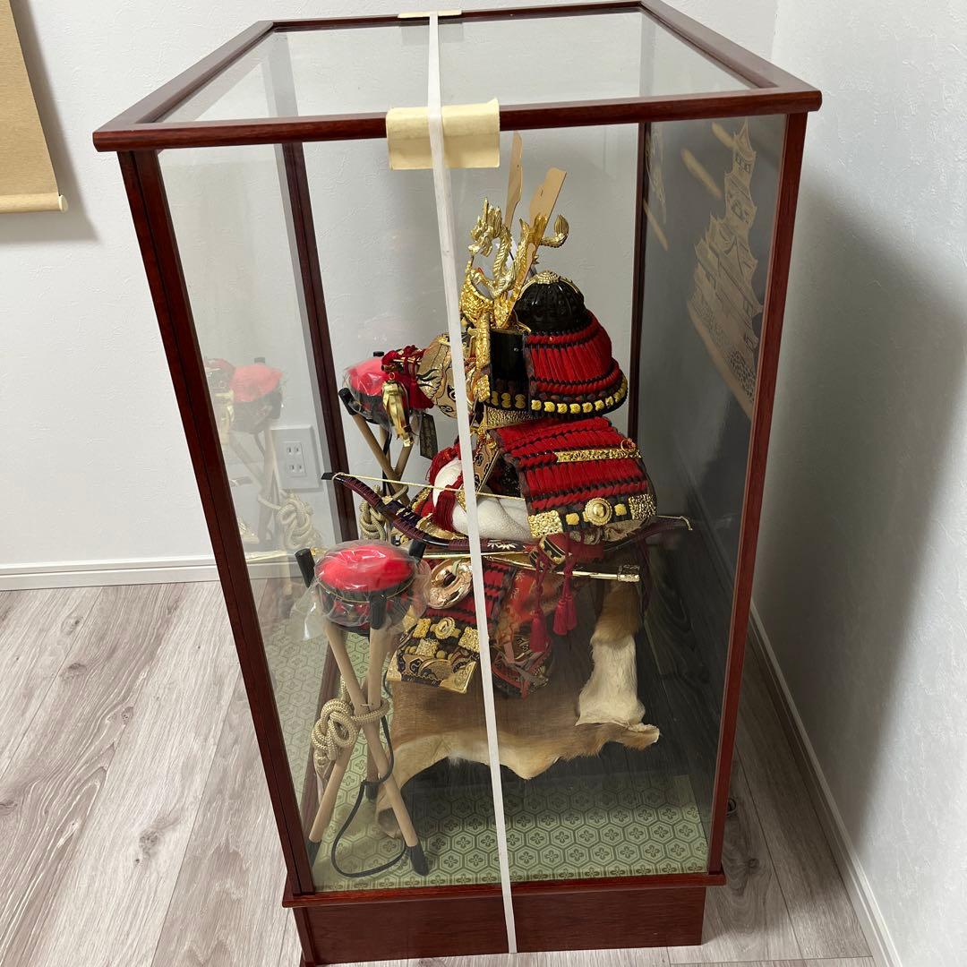 五月人形 武士の鎧 ガラスケース付き