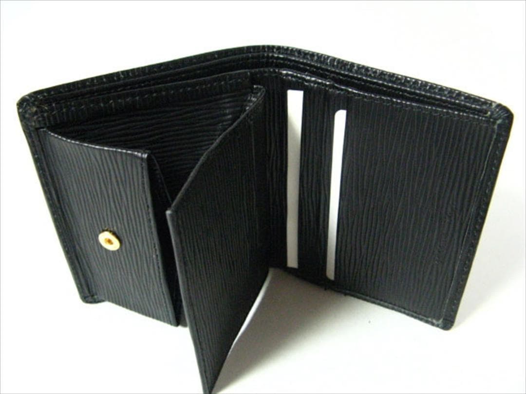 二つ折り財布　ウェーブ（牛革型押し）