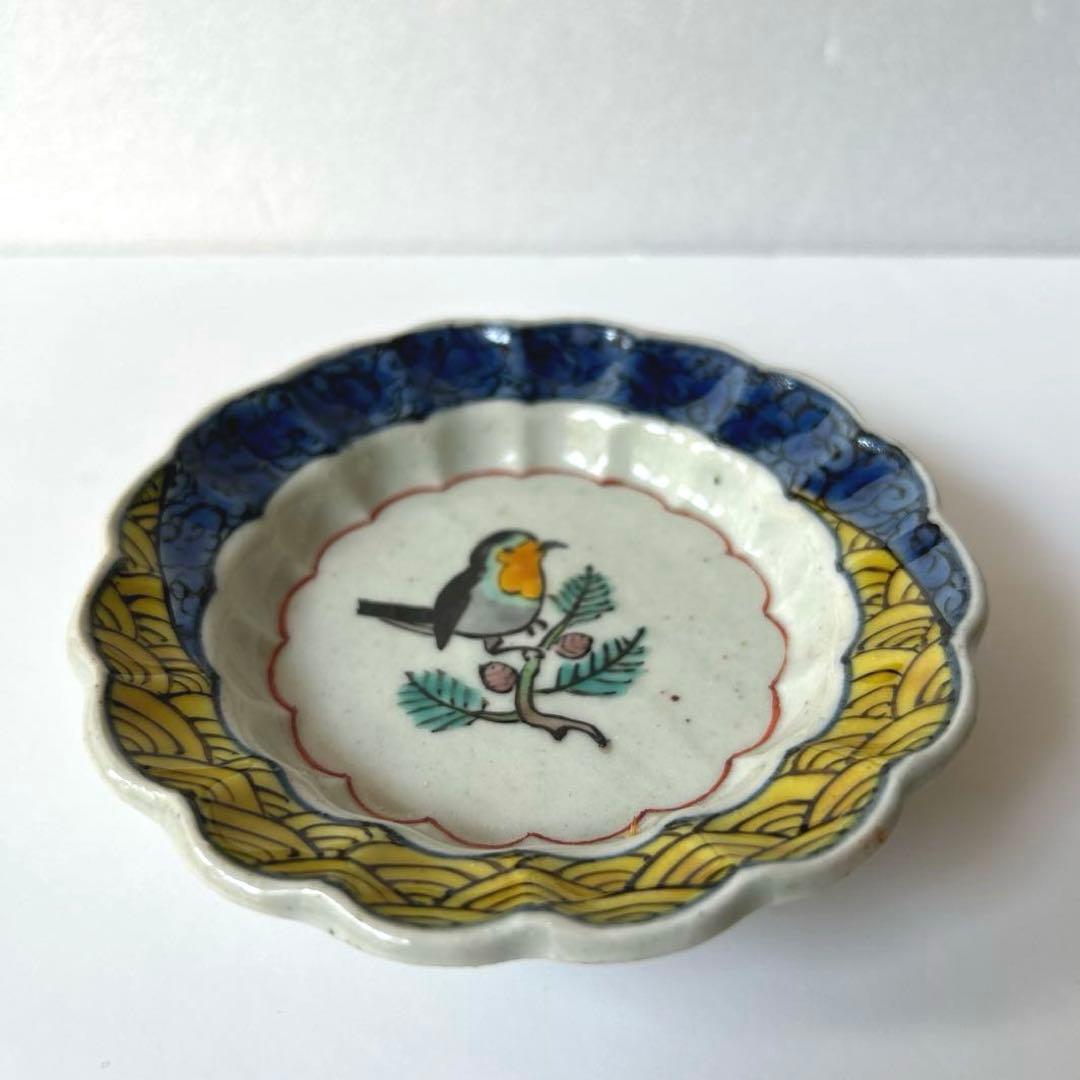 松浦コータローさん　色絵皿　未使用　1枚　鳥　小皿豆皿