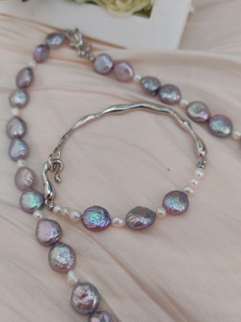 お客様ご確認用　本真珠　淡水エジソンパール　ネックレス　ブレスレット　リング