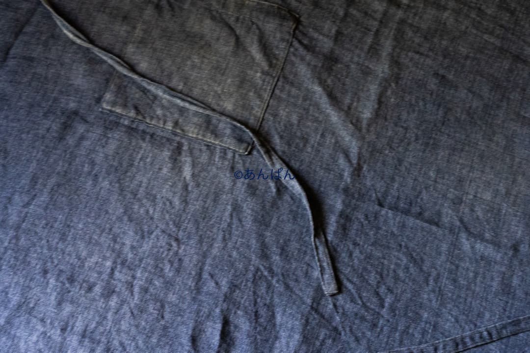 フランス購入 リトアニア リネン ソムリエ エプロン インディゴ 麻 作家もの