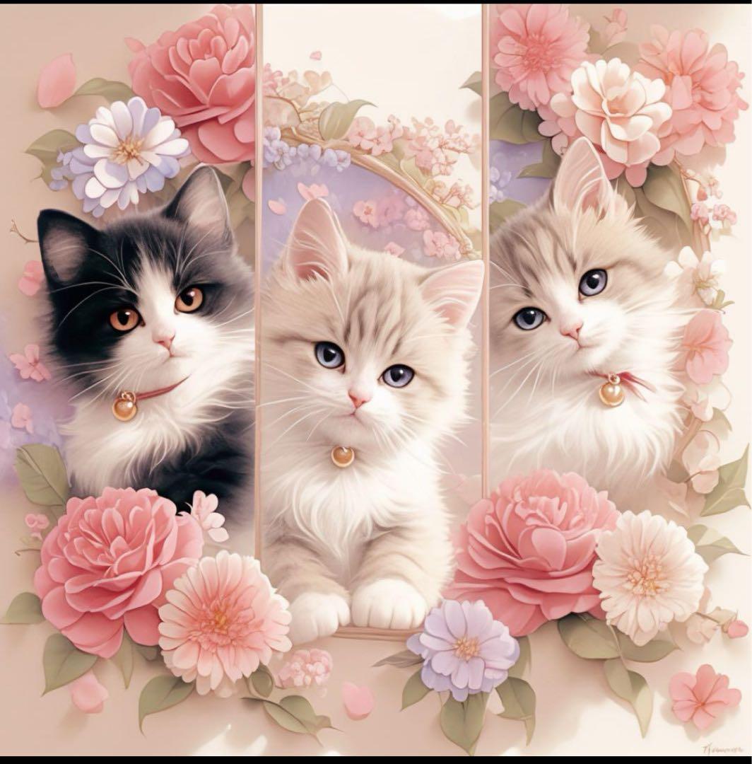 ❤️オーダー製作お受付用　確認用生地一部 260❤️猫パネル生地