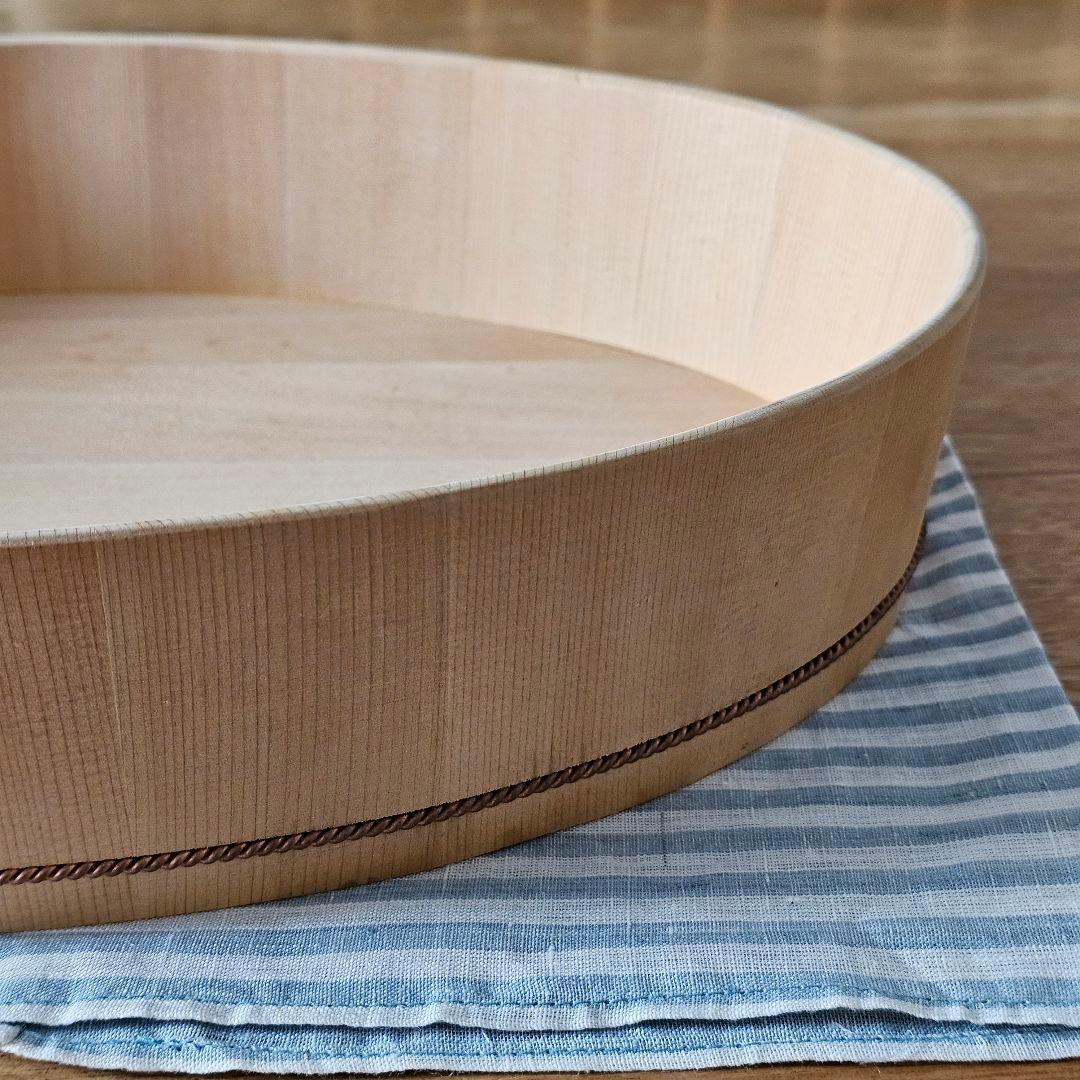 さわら　楕円の飯台 大 専用蓋付　すし桶　おひつ　自在道具　【アク抜き作業済】