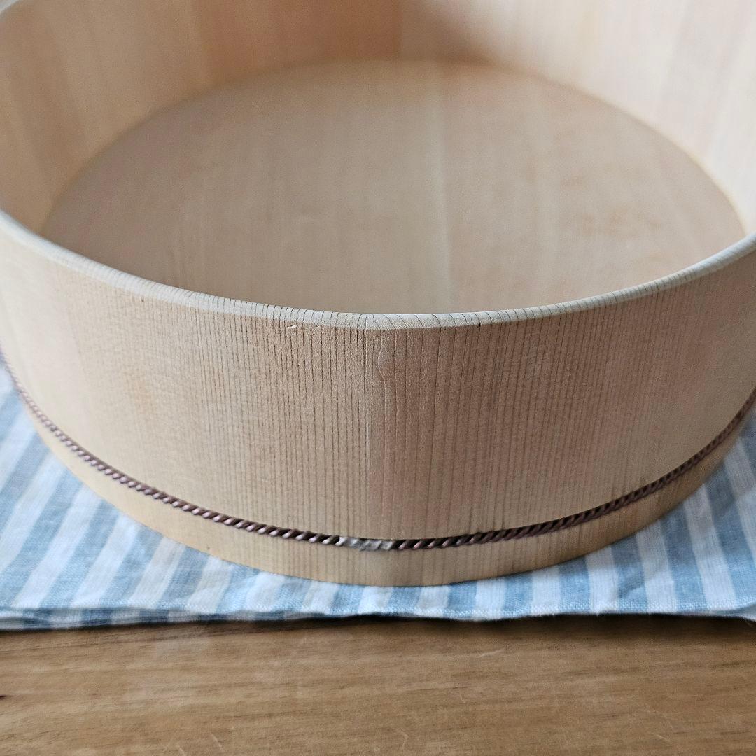 さわら　楕円の飯台 大 専用蓋付　すし桶　おひつ　自在道具　【アク抜き作業済】