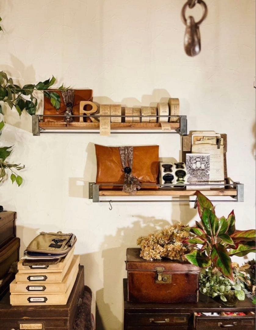 壁掛けラック ウォールシェルフ ブックラック アイアン家具 オーダー