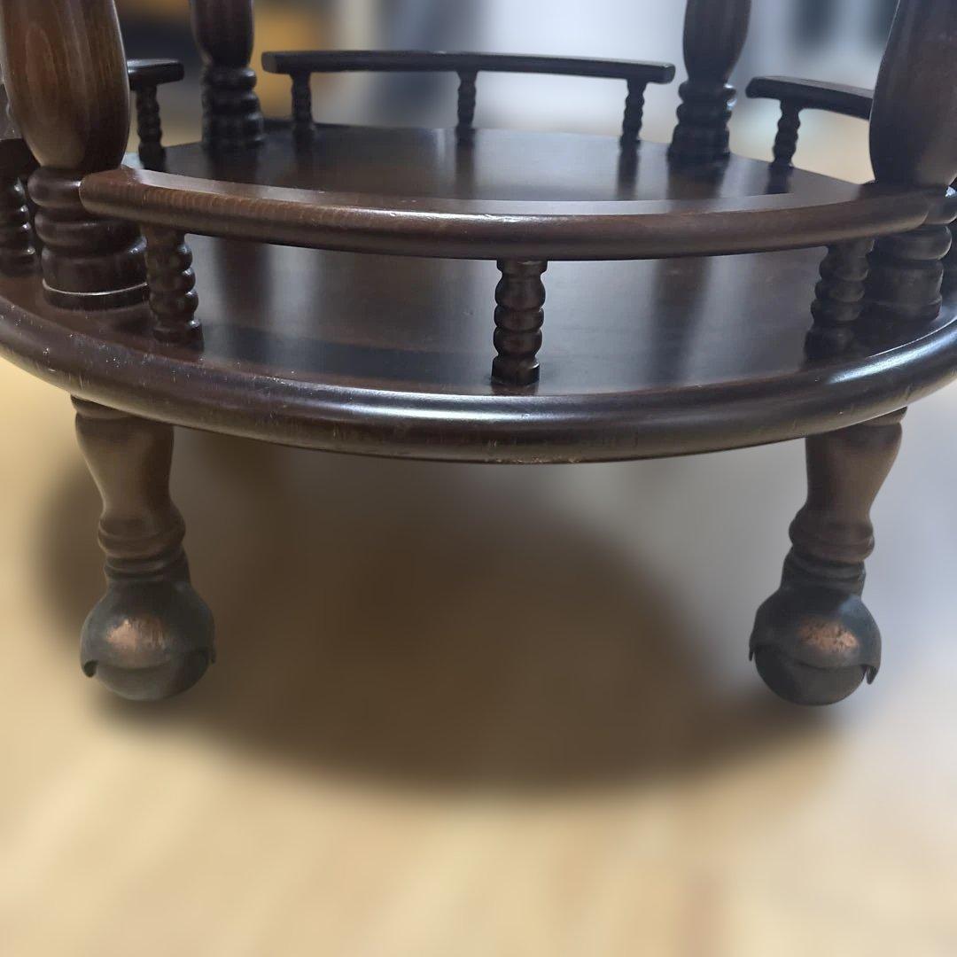 飛騨家具　天然木　キャスター付きサイドテーブル　キッチンワゴン