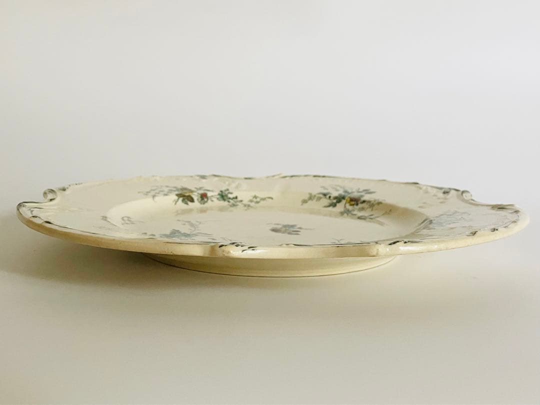 希少　ジアン窯　1900年前後　フランス　アンティーク 薔薇 平皿 プレート