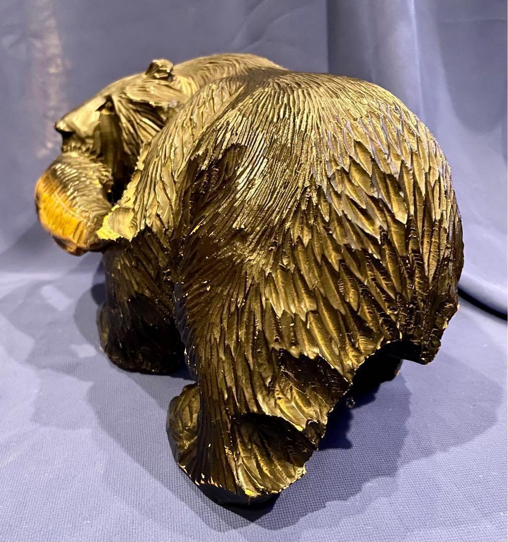 昭和レトロ 】 ☆熊の置物☆ 木彫り 北海道 伝統工芸品 民芸品 木彫り