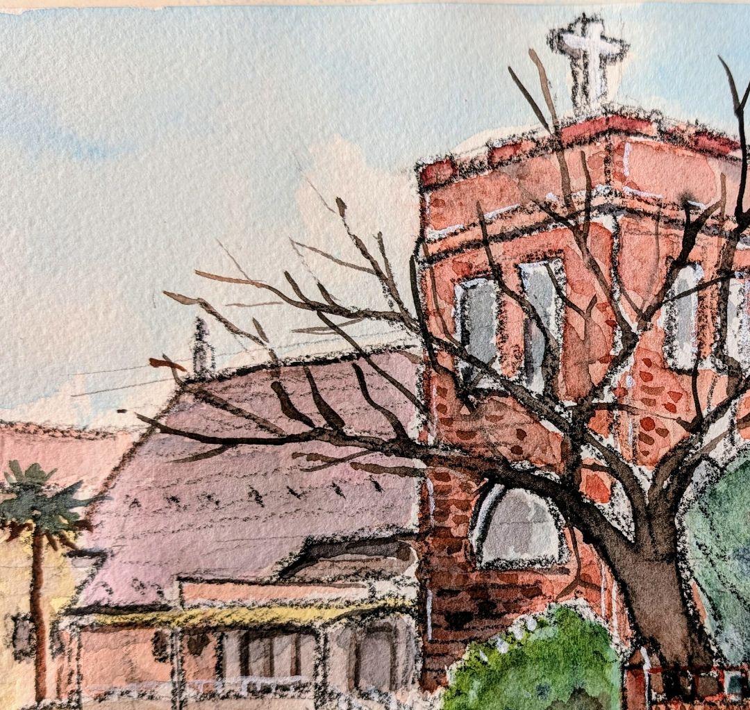 《 川越キリスト教会》 《神戸駅舎》額装して。 プレゼント《蔵窓》