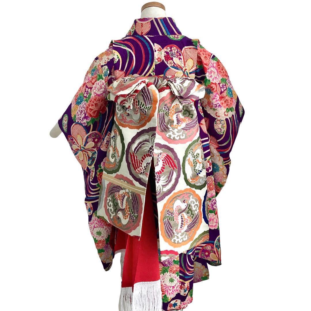 アンティーク  女の子  子供着物  紫  NO6