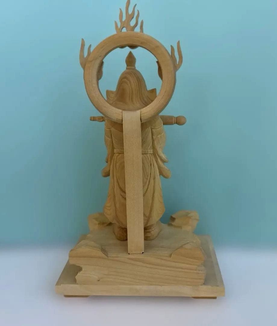 柘植 木彫り 韋駄天像 19cm 仏像 置物 開運 守護 仏教美術 木彫 - メルカリ