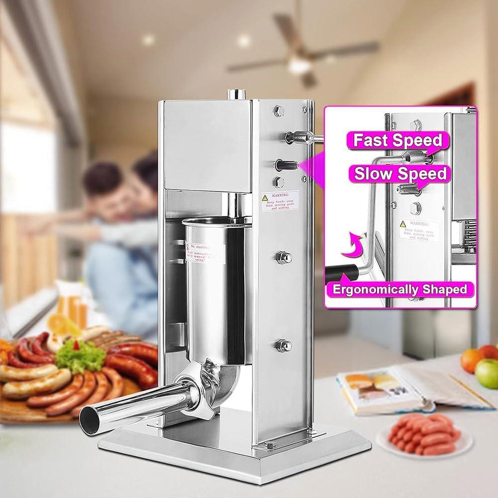 ステンレス製手動ソーセージスタッファー 5L 5つのスタッフィングノズル付き