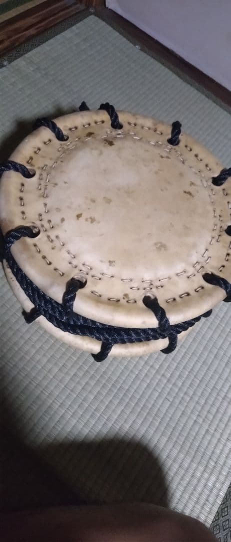 四丁掛け 締太鼓 未使用 欅胴くり抜き 五寸胴