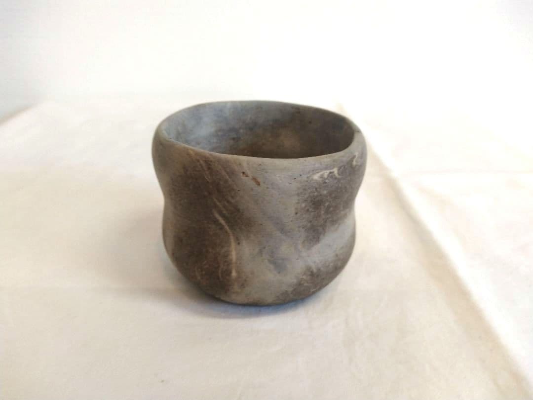 備前焼 若宮窯太田富夫（伝統工芸士）作 練り込み青備前 徳利とぐい呑み
