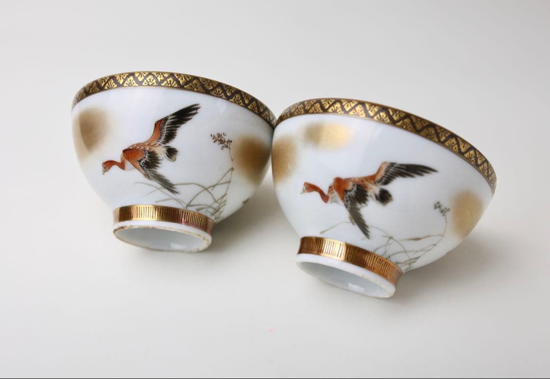 九谷焼 九谷鏑木 芦雁図 宝瓶 湯冷まし 煎茶碗 煎茶器 茶道具 鏑木