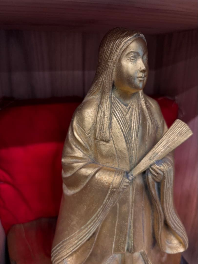 圓鍔勝三作 純金箔仕上 ブロンズ像 紫式部像 木箱付き　限定100体昭和62年製