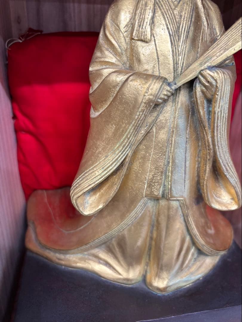 圓鍔勝三作 純金箔仕上 ブロンズ像 紫式部像 木箱付き　限定100体昭和62年製