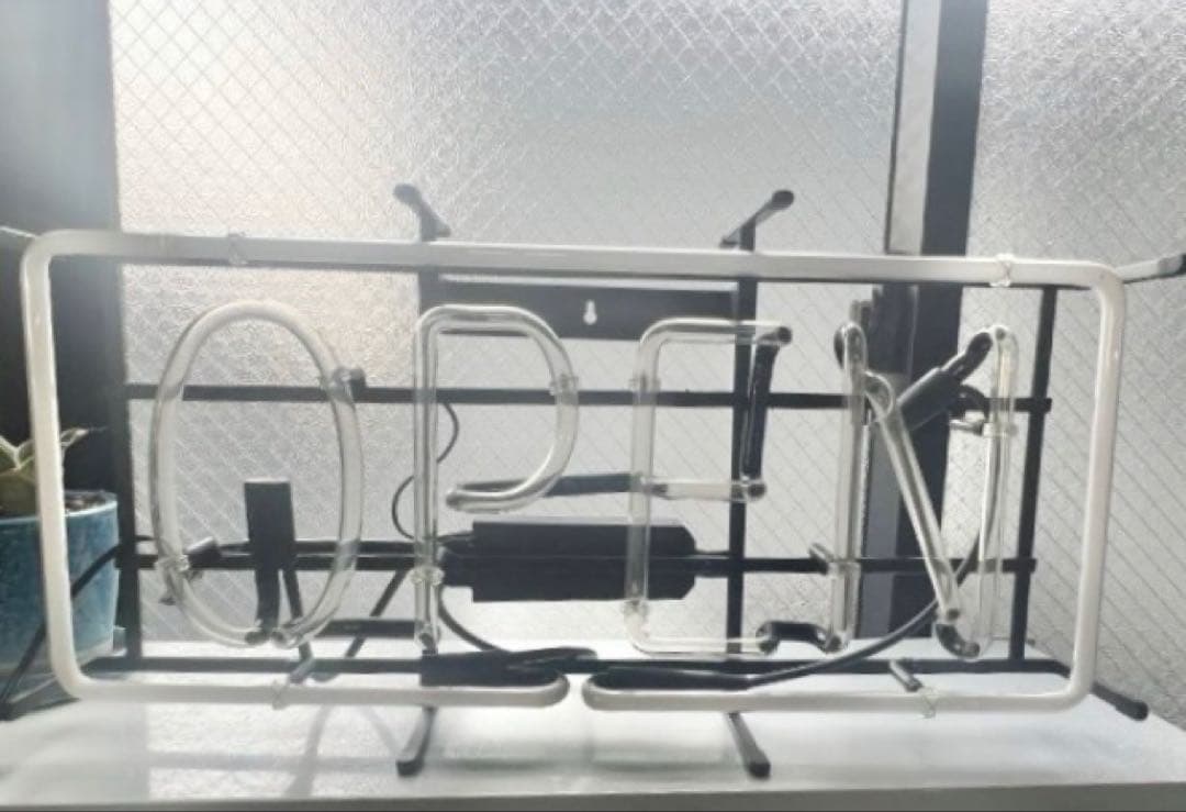 ネオンサイン　OPEN 大きめサイズ　本物ネオン管　美品　フレーム入り