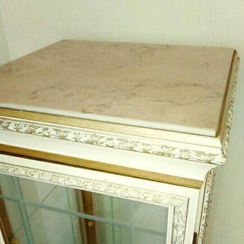 アンティーク キャビネット 飾りだな 飾り棚 姫系 家具 ロココ調 白 ガラス棚