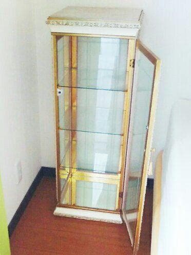 アンティーク キャビネット 飾りだな 飾り棚 姫系 家具 ロココ調 白 ガラス棚