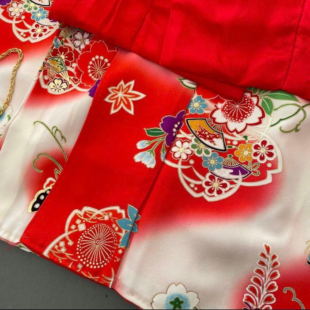 美品　クリーニング済　七五三　3歳〜5歳前後　正絹赤色被布と正絹お着物セット