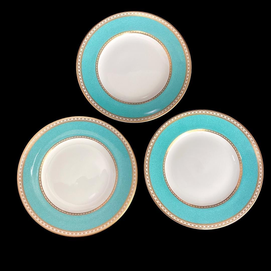★美品★ウェッジウッド ユーランダーパウダー ターコイズ 20cmプレート 6枚