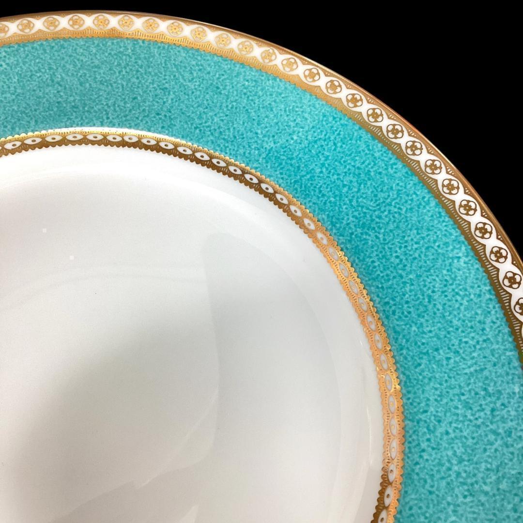 ★美品★ウェッジウッド ユーランダーパウダー ターコイズ 20cmプレート 6枚
