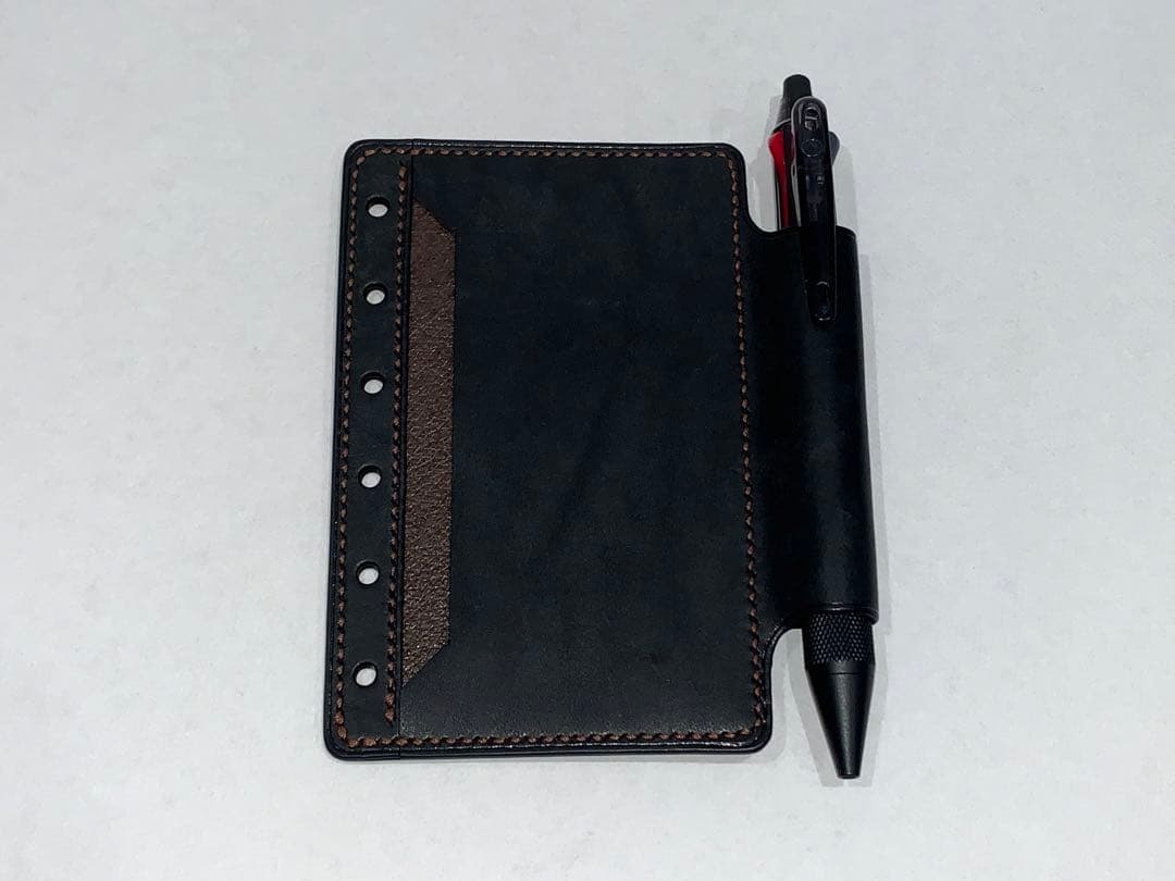 本革総手縫イタリアンレザーミニ6システム手帳ポケットペンホルダー付(マルゴー等)