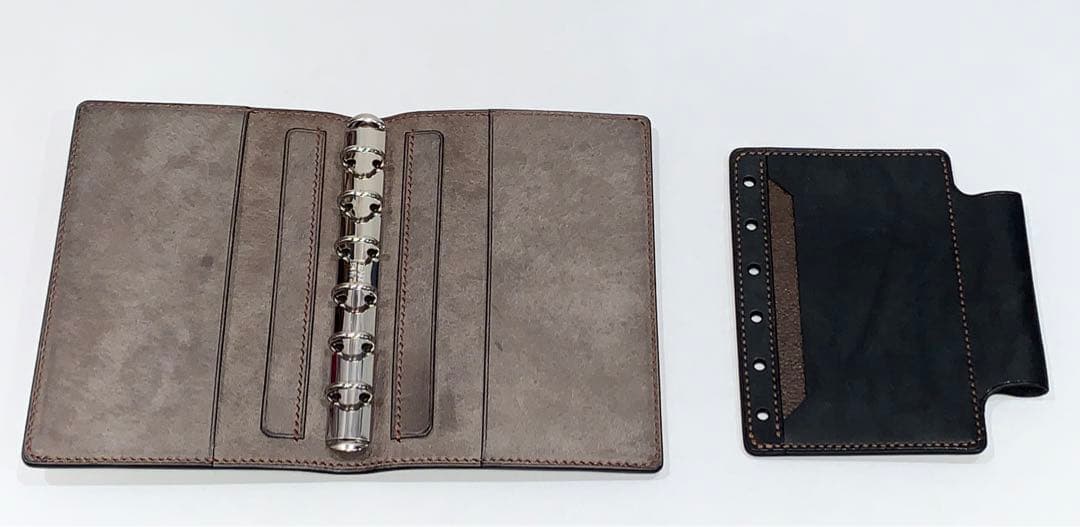 本革総手縫イタリアンレザーミニ6システム手帳ポケットペンホルダー付(マルゴー等)