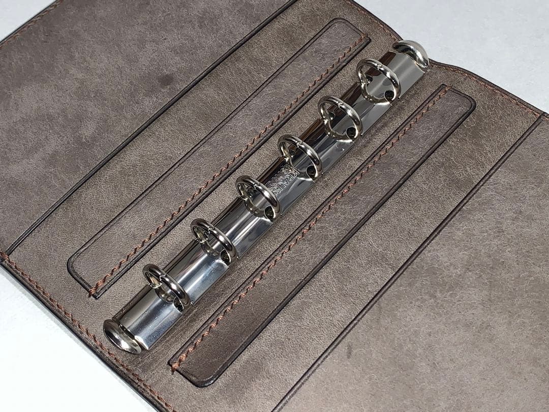 本革総手縫イタリアンレザーミニ6システム手帳ポケットペンホルダー付(マルゴー等)