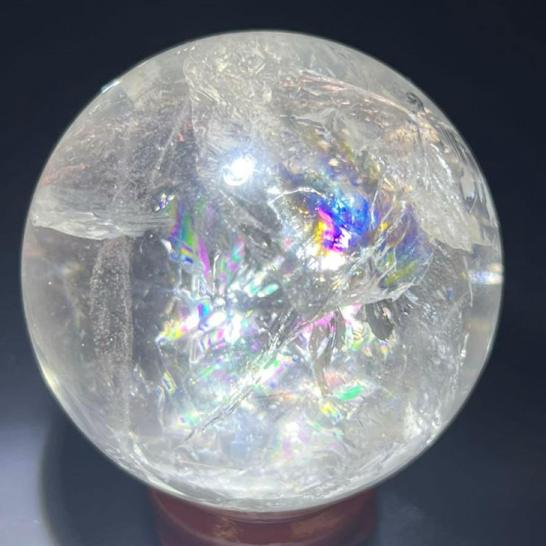 ✳️超極上キラキラ丸玉✨高透明度＆激ヤバレインボー✨虹 ヒマラヤ水晶 丸玉