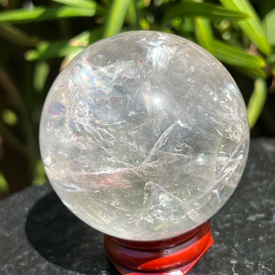 ✳️超極上キラキラ丸玉✨高透明度＆激ヤバレインボー✨虹 ヒマラヤ水晶 丸玉