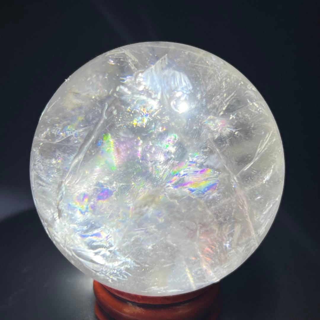 ✳️超極上キラキラ丸玉✨高透明度＆激ヤバレインボー✨虹 ヒマラヤ水晶 丸玉
