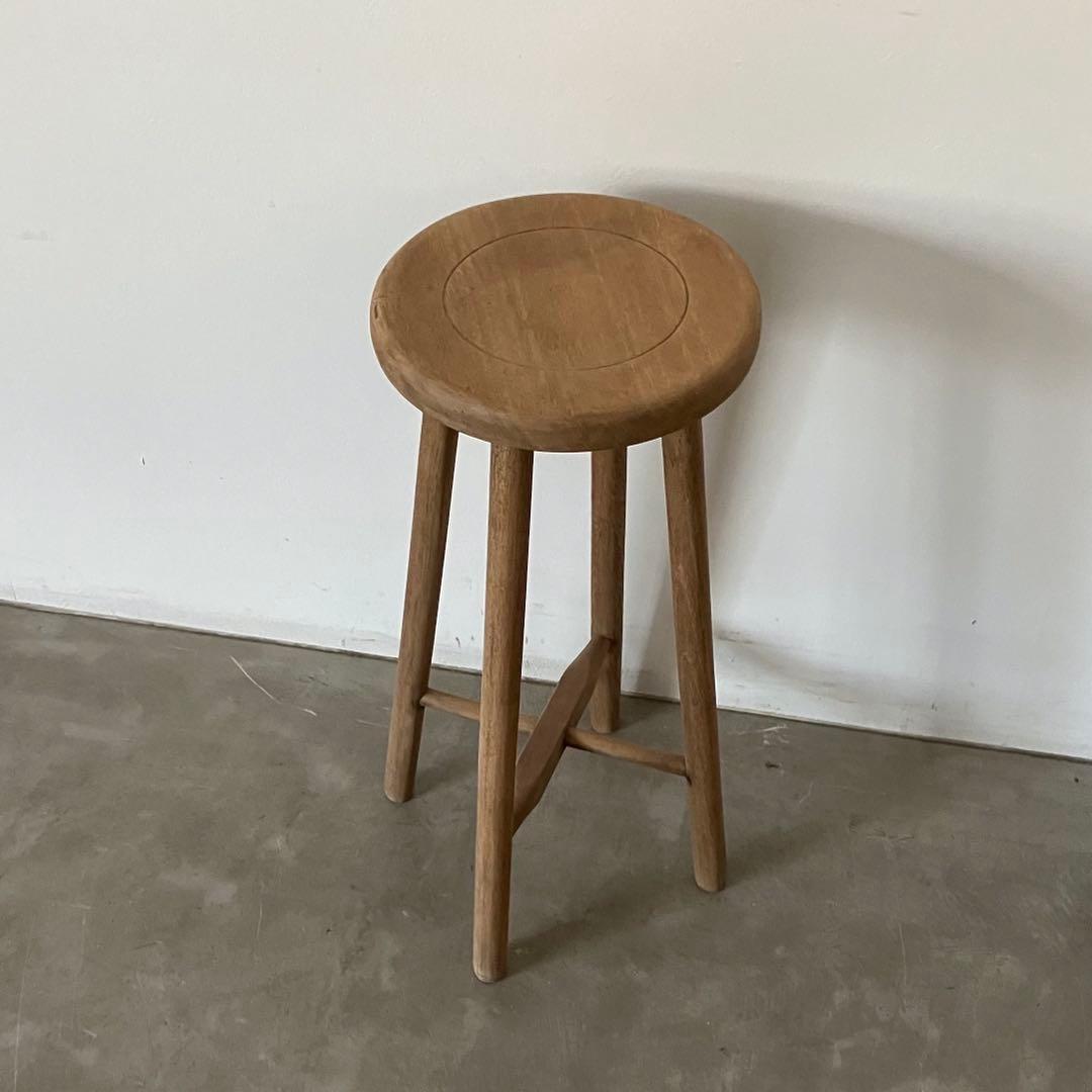 レトロ　古道具　古家具　古民家　剥離家具　ストリップド　丸椅子　南京椅子　木製