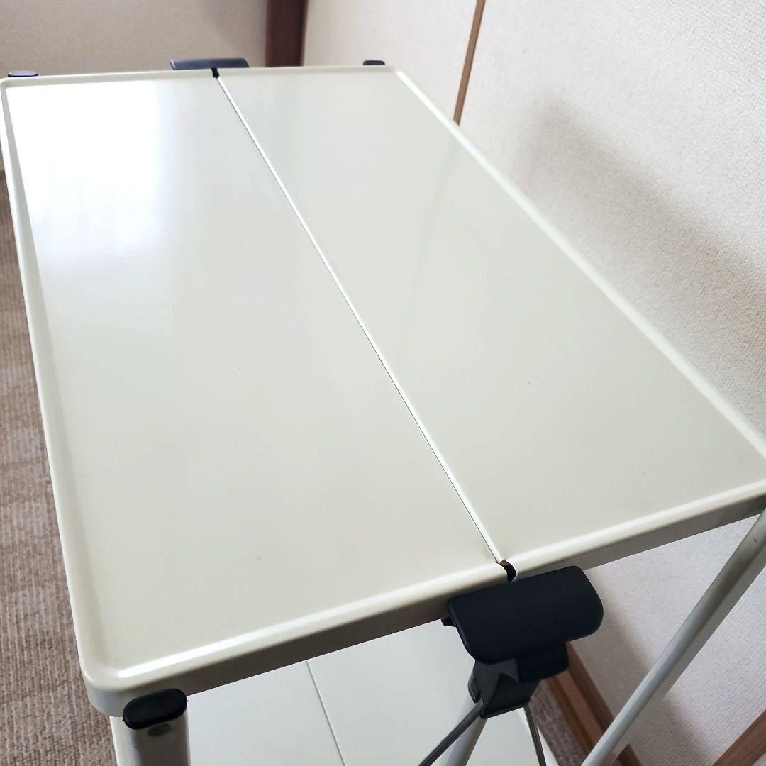 ライフハイト 折りたたみ式 サイドカート キッチンワゴン ホワイト キャスター付