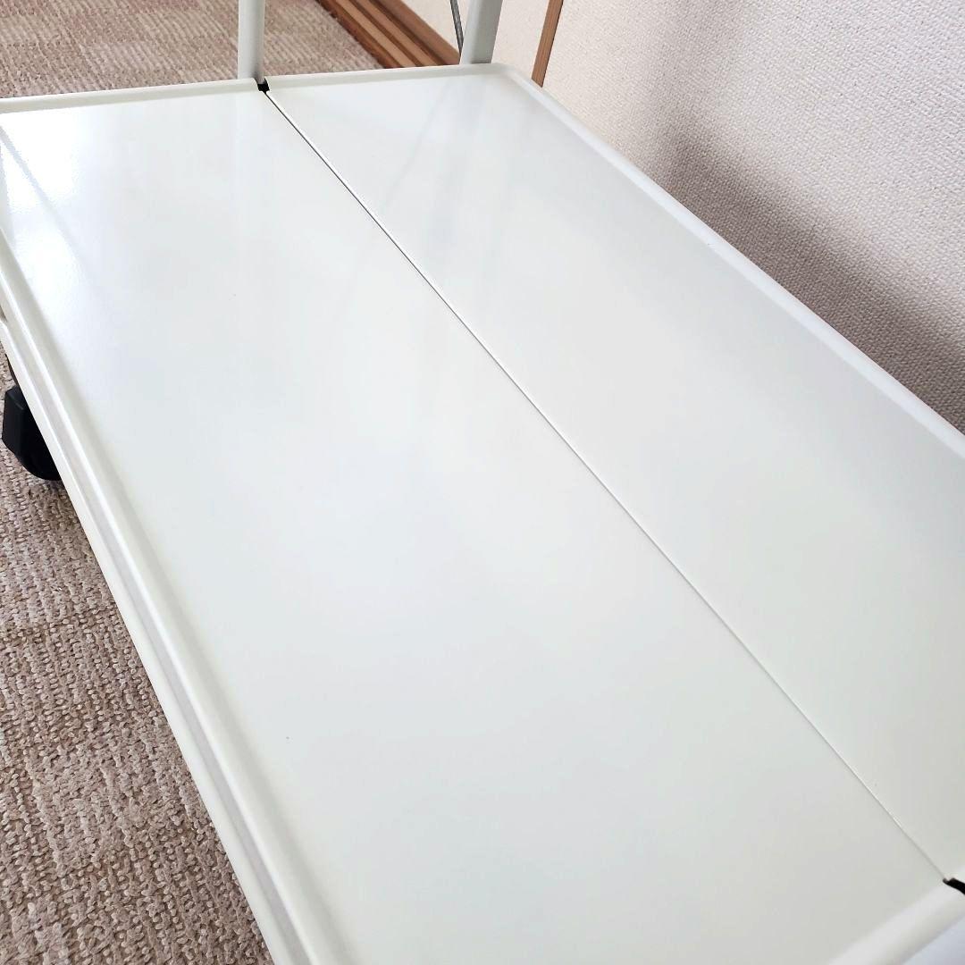 ライフハイト 折りたたみ式 サイドカート キッチンワゴン ホワイト キャスター付