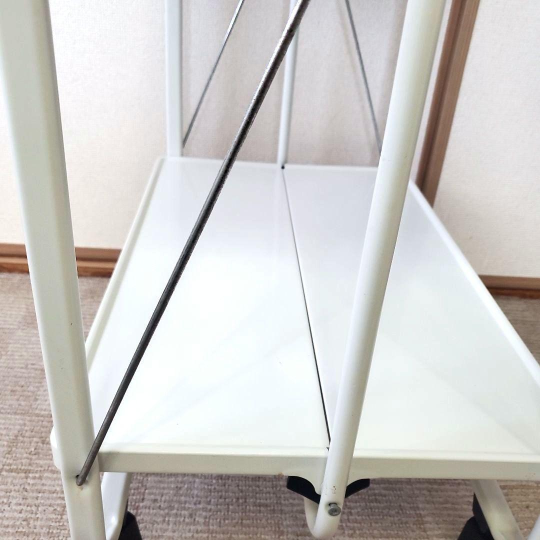 ライフハイト 折りたたみ式 サイドカート キッチンワゴン ホワイト キャスター付