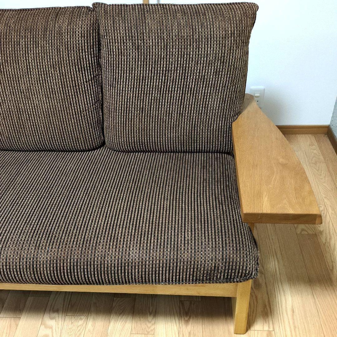 木製フレーム 3人掛けソファ