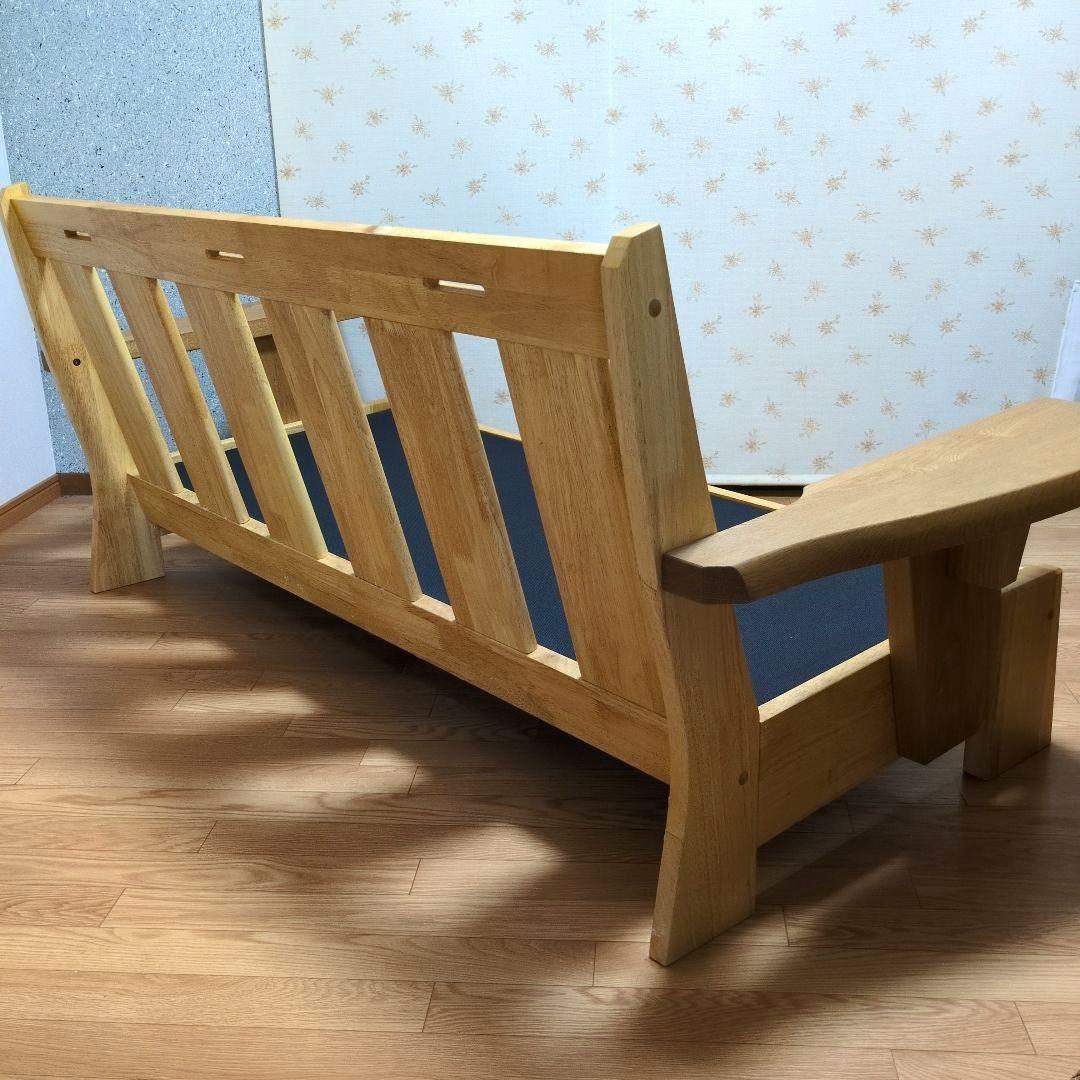 木製フレーム 3人掛けソファ